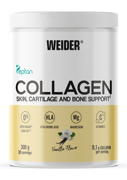Collagen(Kolajen) Vanilla Hydrolysed Collagen 100% Mag Vitamin C Sugar-Free Skin Bones Hair