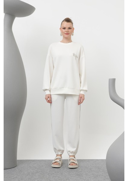 32162 Modal Kumaş Kuş Nakış Detaylı Tesettür Ikili Takım fiyatları