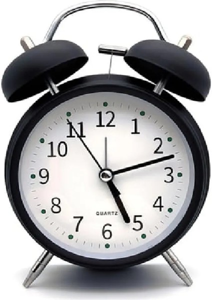 Retro Metal 18CM Büyük Boy Akar Saniyeli Alarm Çalar Saat - Nostaljik Masa Saati - Yüksek Kalite