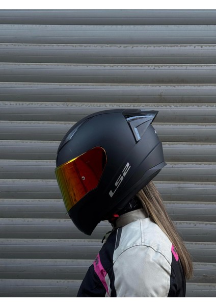 Rapıd Mat Siyah Kask - Kırmızı Vizör + Spoiler