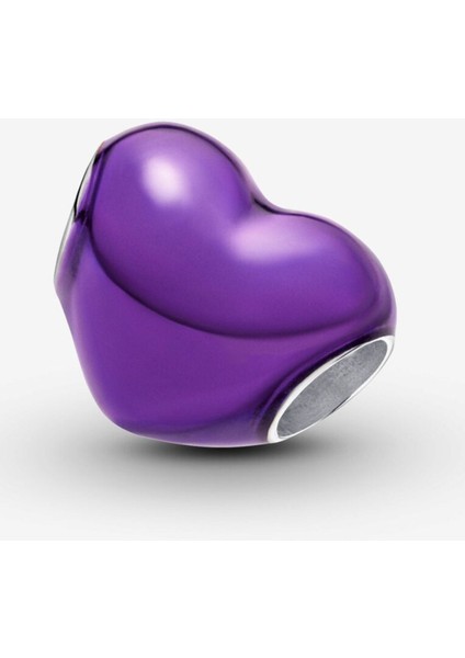 Metalik Mor Kalp Charm modelleri