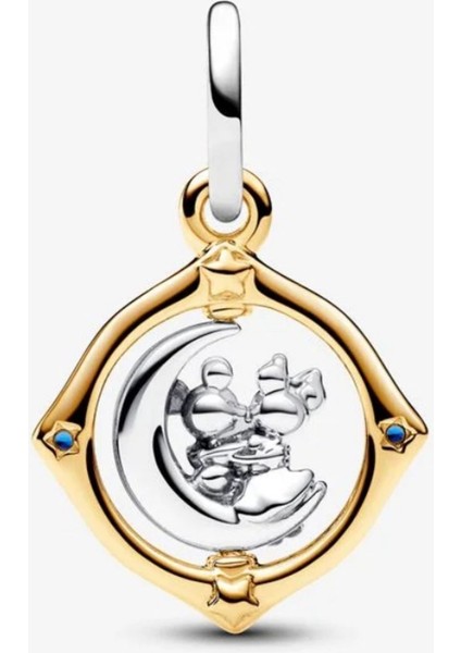 Disney Mickey Mouse ve Minnie Mouse Iki Renkli Dönen Ay Sallantılı Charm