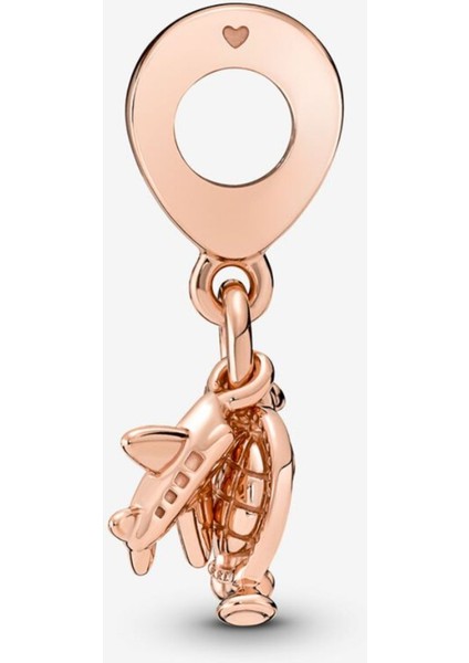 Uçak, Küre ve Bavul Üçlü Rose Sallantılı Charm modelleri