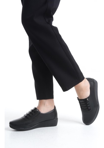 Kadın Dolgu Topuk Ayakkabı Comfort Taban Ortopedik Tam Kalıp Günlük Ayakkabı