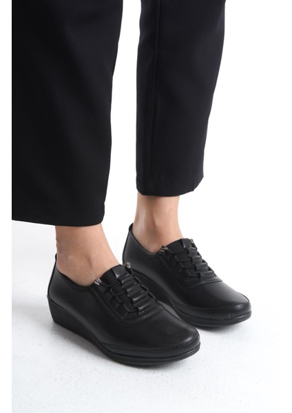 Kadın Dolgu Topuk Ayakkabı Comfort Taban Ortopedik Tam Kalıp Günlük Ayakkabı modelleri