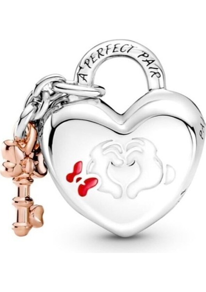 Disney Mickey Mouse ve Minnie Kilit Charm
