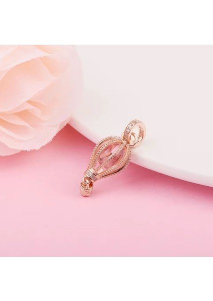 Parıltılı Pembe Sıcak Hava Balonu Sallantılı Charm fiyatları