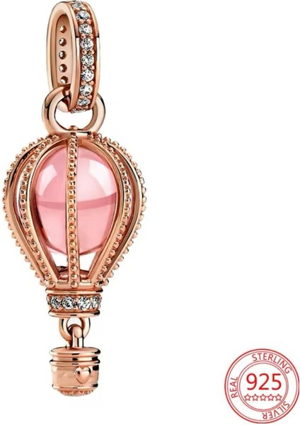 Parıltılı Pembe Sıcak Hava Balonu Sallantılı Charm modelleri