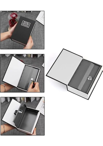 Gizli Çelik Kasa Ev Tipi Sözlük Kitap Görünümlü Anahtarlı Kilitli Takı Altın Mini Saklama Kutusu