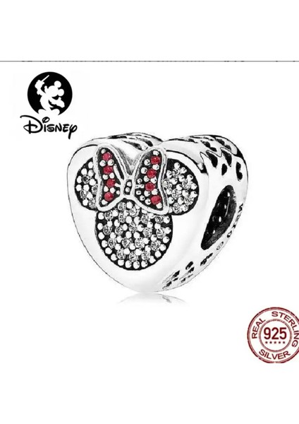 Disney Minnie Mouse Kalp Zirkon Taş Model Charm fiyatları