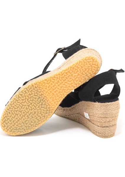 Gerçek Elişi 9cm Topuklu Platformlu Dolgu Topuk Keten Çapraz Sandalet Handmade fırsatları