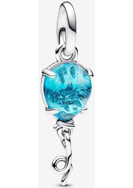 Mavi Murano Cam Balon Sallantılı Charm