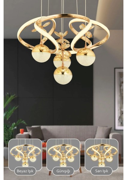 Sina 4toplu Ledli Avize Gold