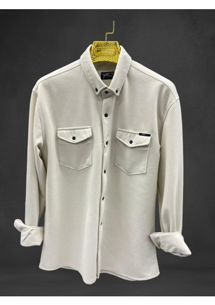 Krem Rengi Erkek Gömlek