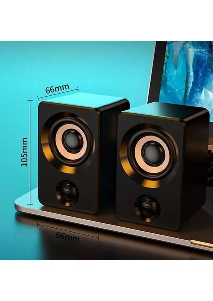 Bilgisayar Hoparlörü 2.0 Masaüstü Hoparlör USB Kablolu 3.5 mm Jack Mini Hoparlör USB Taşınabilir Subwoofer fırsatları