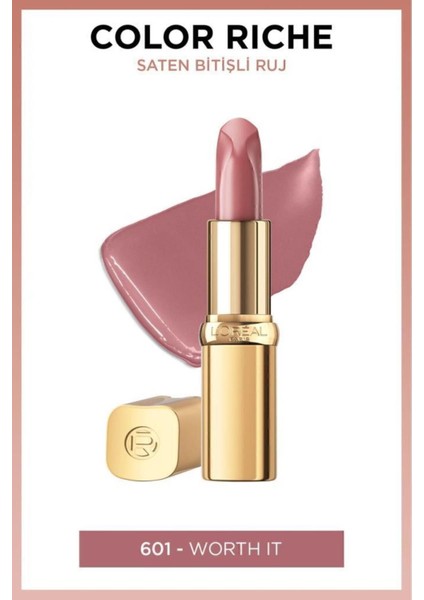 Asansörlü Ruj 601 Worth It Dolgunlaştırıcı Etkili Saten Bitiş Renkli Dudak Makyajı fırsatları