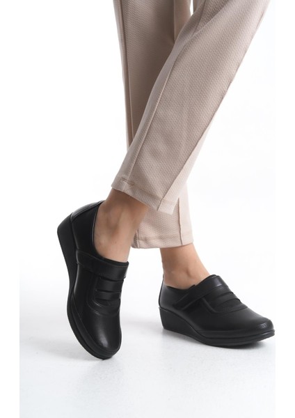 Kadın Comfort Taban Günlük Ayakkabı Cırtlı Hafif Yüksek Taban Yuvarlak Burun Ayakkabı modelleri