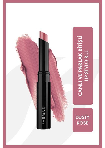 Lip Stylo Ruj Pembe Dusty Rose Kalem Formda A Vitamini İçeren Canlı Parlak Bitişli