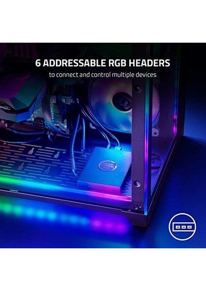 Chroma Adreslenebilir Rbg Denetleyici - Gelişmiş Aydınlatma Özelleştirmesi Için Argb Hub (Evrensel Uyumluluk, 6 Adreslenebilir Rgb Başlığı, Rgb Chroma) Siyah