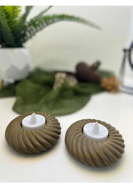3D Baskı Gold Renk Spiral Şekilli Mumluk 2'li Set fırsatları