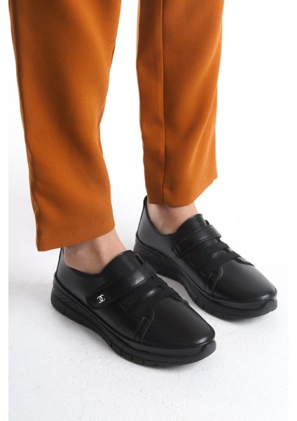 Kadın Önü Lastik Detaylı Cırtlı Tam Kalıp Günlük Ayakkabı Dikişli Comfort Günlük Ayakkabı modelleri