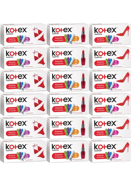 Tampon Süper - Mini - Normal 288’li Karma Set 18 Paket x 16