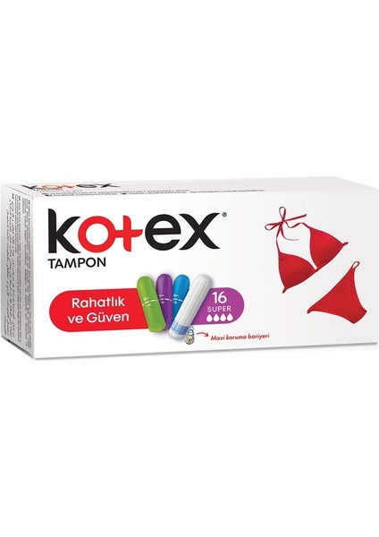 Tampon Süper 64'lü Set 4 Paket x 16