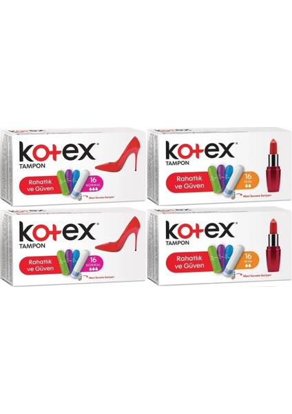 Tampon Normal - Mini 64'lü Karma Set 4 Paket x 16