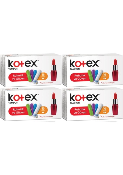 Tampon Mini 64'lü Set 4 Paket x 16