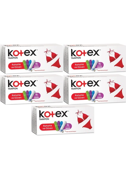 Tampon Süper 80'li Set 5 Paket x 16