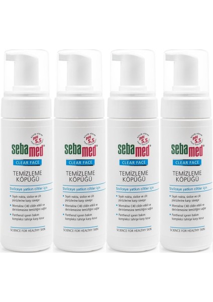 Clear Face Yüz Temizleme Köpüğü 150ML (4 Lü Set)