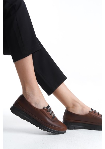 Kadın Comfort Taban Önü Taş Detaylı Ortopedik Ayakkabı Lastik Detaylı Rahat Günlük Ayakkabı modelleri