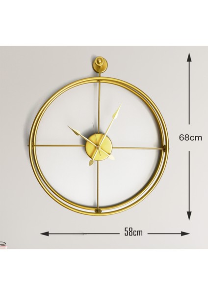 Metal Gold Duvar Saati