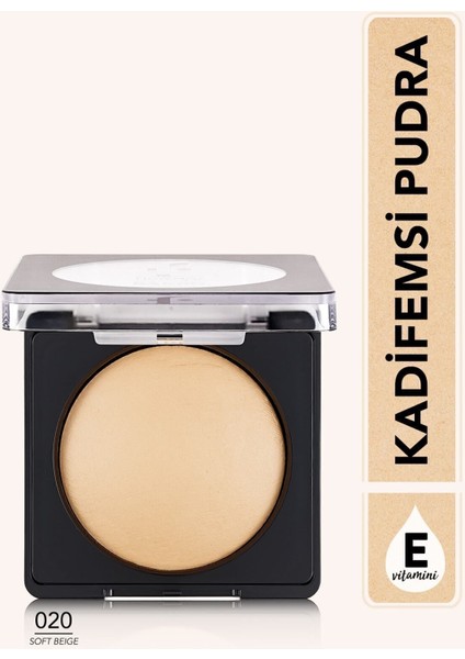 Yoğun Pigmentli Fırınlanmış Mat Pudra - Baked Powder - 020 Soft Beige - 8682536053518