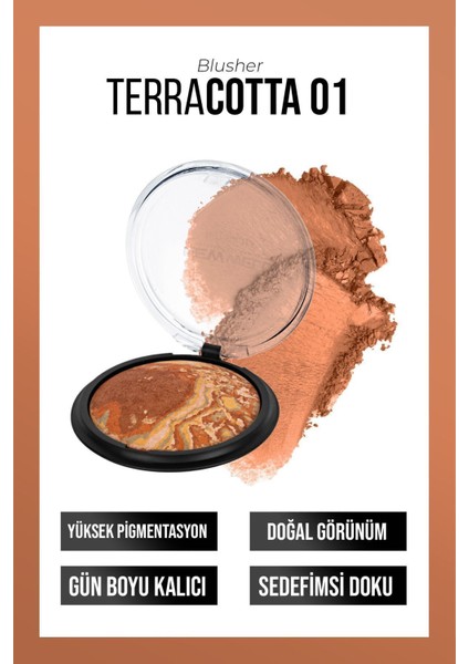 Terracotta Allık 01 Doğal Işıltılı Etki Veren Kompakt Pudra modelleri