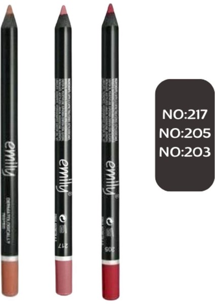 Dudak Kalemi 3 'lü NO:203-205-217 Eml-3lü