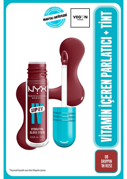 Lıp I.v. Vitamin Içeren Parlatıcı + Tint - 08 Drippin' In Rose