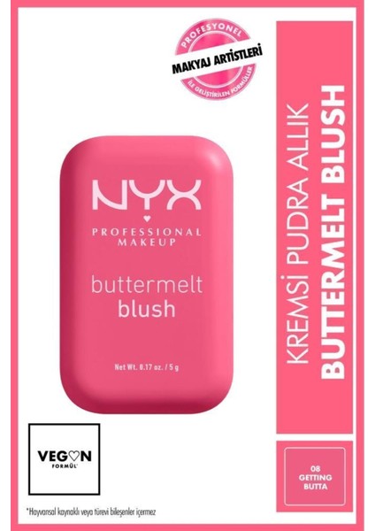 Buttermelt Blush Kremsi Pembe Pudra Allık - 08 Getting Butta