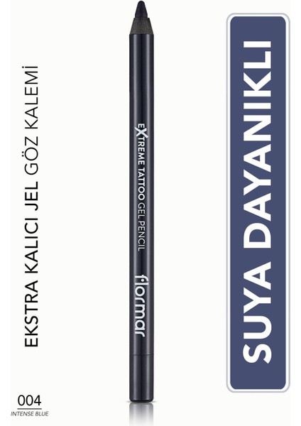 Mat Kalıcı Göz Kalemi (Mavi) - Extreme Tattoo Gel Pencil - 004 Intense Blue - 8682536028868