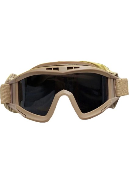 Taktikal Gözlük 3 Lensli Koruyucu Maske / Tactical Gözlük / Airsoft ve Motosiklet Gözlüğü