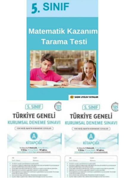 5.sınıf Matematik Tarama Test Kitabı + 2 Adet Kurumsal Deneme Sınavı