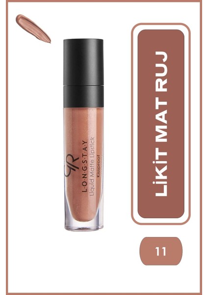 Longstay Liquid Matte Lipstick No: 11 Warm Beige - Likit Mat Ruj - 8691190856113