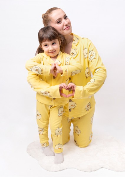 Pamuk Anne Bebek Çocuk Pijama Takımı Düğme Detaylı Desenli fiyatları