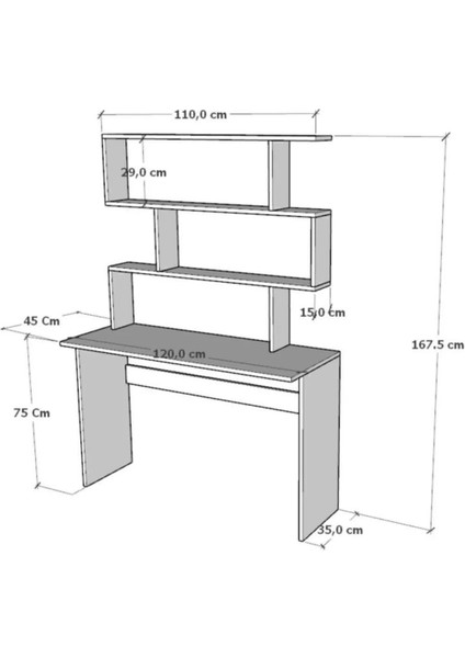 Wood Aria Kitaplıklı Çalışma Masası, Çalışma Masası, Çocuk Çalışma Masası, Bilgisayar Masası, Ofis Masası ,masa