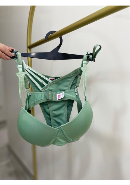 Yıldız Taşlı Yeşil Sütyen Takımı