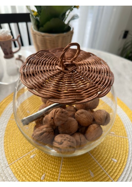 Bambu Kapaklı Cam Fanus Ceviz Renk fırsatları