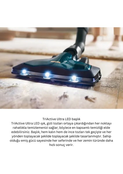 Phılıps Yüksek Emiş Gücü Toz Torbasız Elektrikli Süpürge Yeşil
