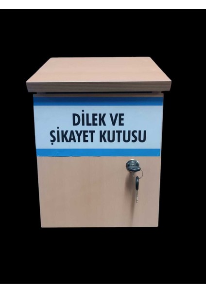 37X24X16 Kilitli Ahşap Dilek ve Şikayet Posta Kutusu