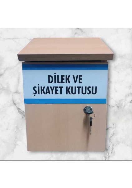 37X24X16 Kilitli Ahşap Dilek ve Şikayet Posta Kutusu