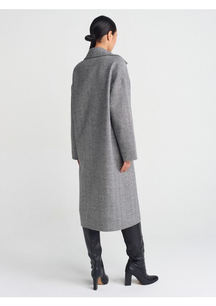 60754 Oversize Geniş Kesim Uzun Kaban-Gri fiyatları